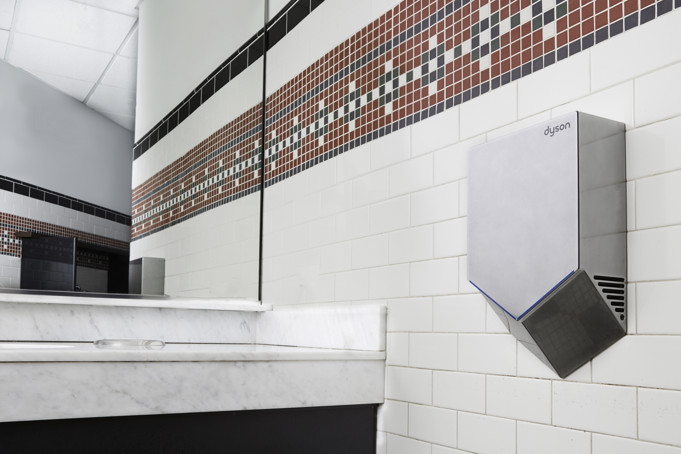 Dyson-Airblade-V-Hand-Dryer-Sprayed-Nickel-HU02-N-on-Bathroom-Wall-2