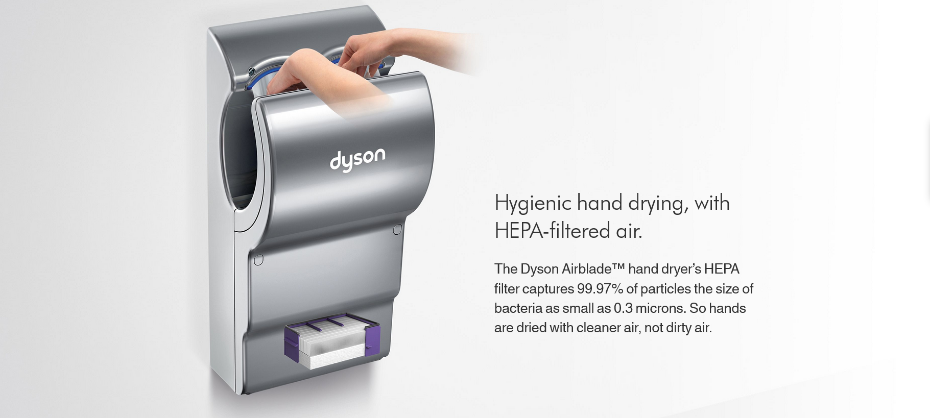 Dyson Airblade dB Hand Dryer Hygienic Information