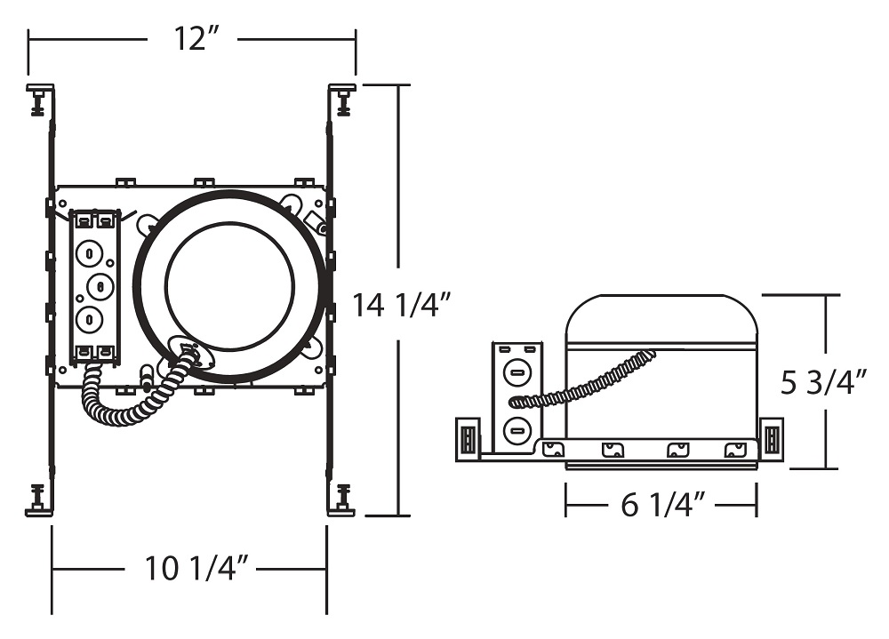 NICOR 17014A-LED-ID New Construction Housing Dimensions