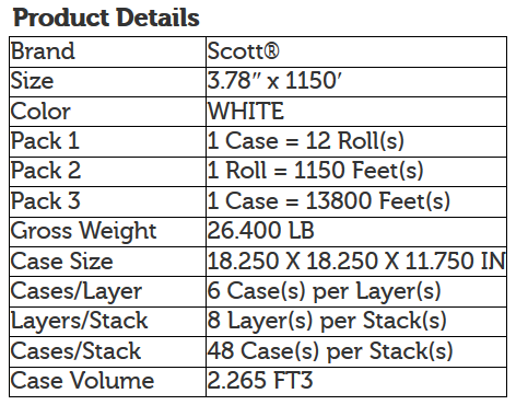 Scott Essential Coreless JRT 2-ply Toilet Paper Product Details